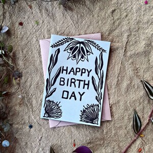 Alles Gute zum Geburtstag | Handgedruckte Geburtstagskarte