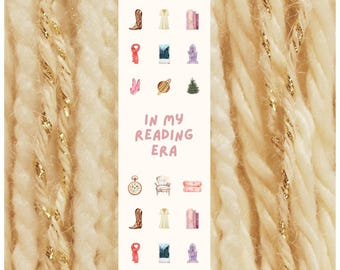 Bookish Literary Bookmark – In My Reading Era – Swift Quote – Romance Reader - Watercolor Double-Sided Bookmark - Gift for Readers