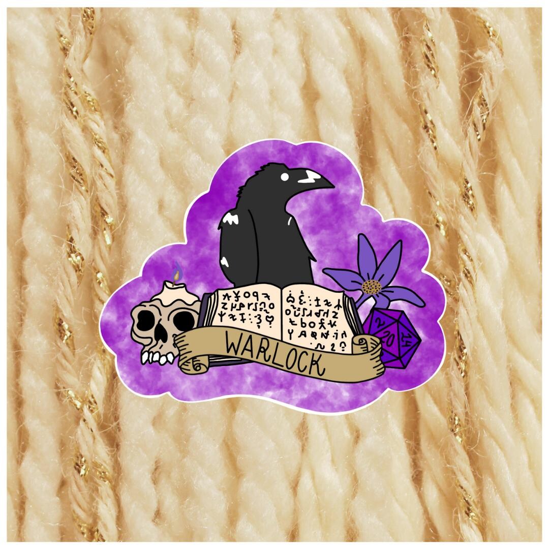 Warlock Sticker The Warlock DND Class Sticker – Purple Dice Sticker – Dungeons and ...