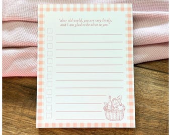 Bookish Literary Notepad – L.M Montgomery Quote - Anne of Green Gables - Notepad for Groceries, Shopping and To-Do List – Gift for Readers