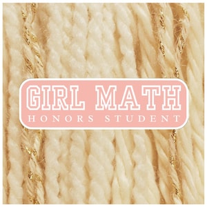 Girl Math Sticker – Honours Student – Pink Academic Style – Cute Study Motivation – Gift for Students - For Laptop Water Bottle Journal