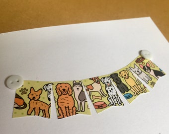 DOG Personalised Themed Card || Birthday, Good Luck, Penblwydd etc. | Cerdyn Cymraeg | Cardiau Mwydro | Custom Calligraphy Text