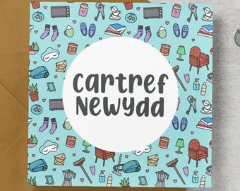 Cerdyn Cartref Newydd Cymraeg | Welsh New Home Card | Mwydro