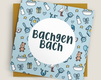 Cerdyn Bachgen Bach Cymraeg | Croeso i'r Byd | Welsh New Baby Boy Card | Mwydro