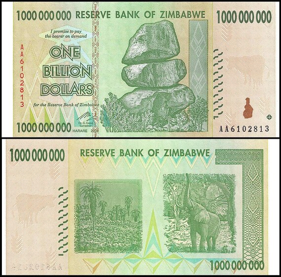 2008 Prefix AA Pick-88 UNC 10000000000000 Zimbabwe 10 Trillion