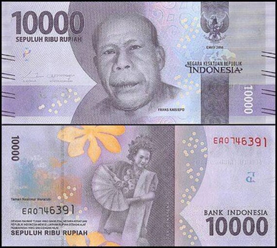 Indonesia 10000 10000 Rupiah 2016 P New Unc Frans Etsy