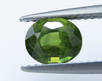 1.45 Cts  Natural Fancy Green  Sapphire Loose Gemstone Oval Cut