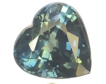 0.96 Cts Natural Teal  Blue Green   sapphire  Loose Gemstone Heart Cut
