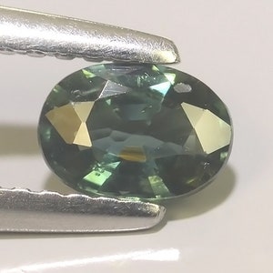 Natural Teal Green Sapphire  Loose Gemstone Oval Cut