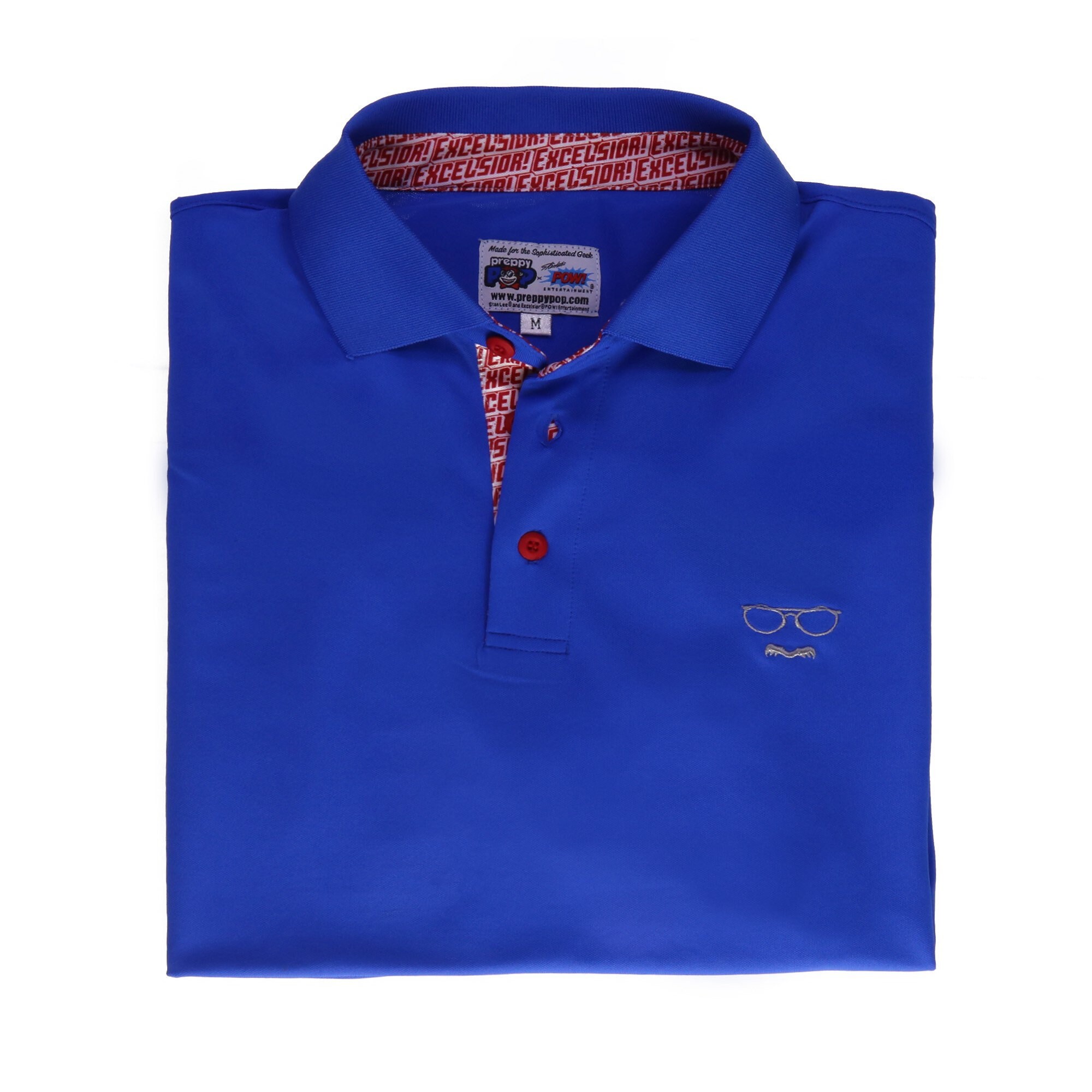 Stan Lee x Preppy Pop Signature Royal Blue Polo shirt with Red Trim ...