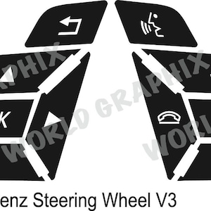 Fits Mercedes Benz Rectangle Steering Wheel Button Repair Decals