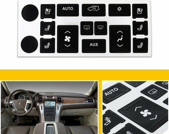 Cadillac Escalade AC Climate Premium Vinyl Button Decals Button Repair Decals 2007-2014
