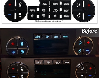 GM CHEVROLET AC Climate Premium Vinyl Button Decals Button Repair Decals 2007-2014