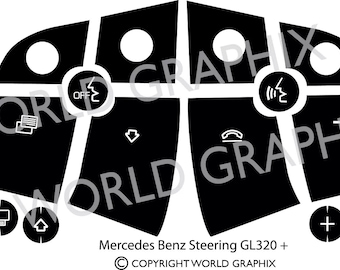 Mercedes Benz ML Class GL320+ X164 W164 550 Steering Wheel Button Control Button Repair Decals