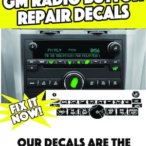 GM Stereo Radio Button Decals Button Repair Decals 2007-2014