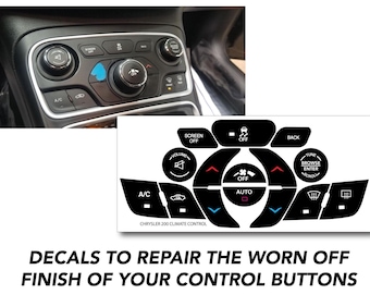 Dodge Chrysler AC Climate Premium Vinyl Button Decals Button Repair Decals 2007-2018