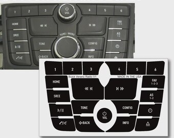 Buick Verano Stereo Radio Premium Vinyl Button Decals Button Repair Decals 2013-2015