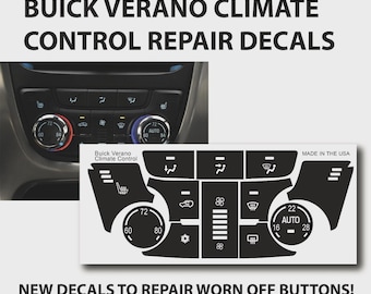Buick Verano AC Climate Premium Vinyl Button Decals Button Repair Decals 2013-2015