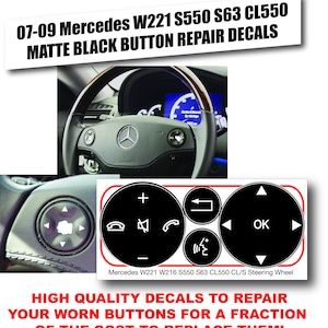Fits Mercedes Benz Round Style Steering Wheel Button Repair Decals