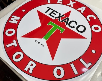 Large Texaco Motor Oil Super High Gloss 24 inch Outdoor Durable Decal Sticker