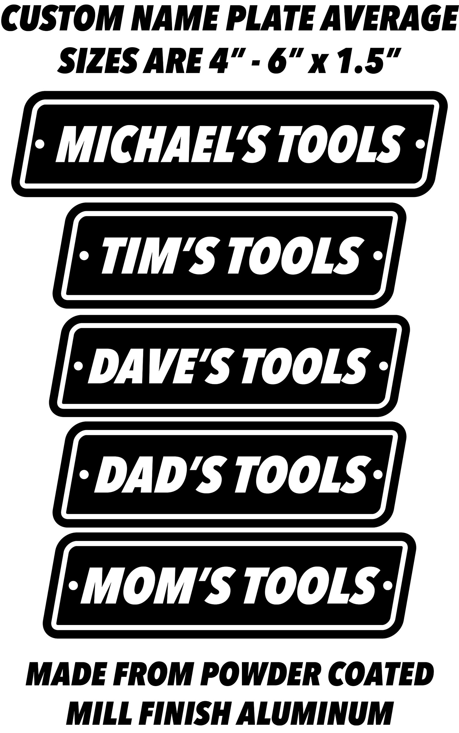 Custom Aluminum Tool Box or Whatever Name Plates Etsy