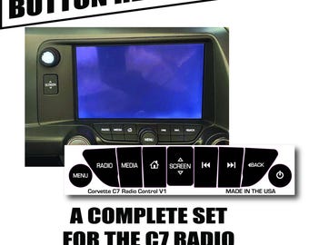 Corvette C7 Radio Control Button Repair Decals Sticker Set