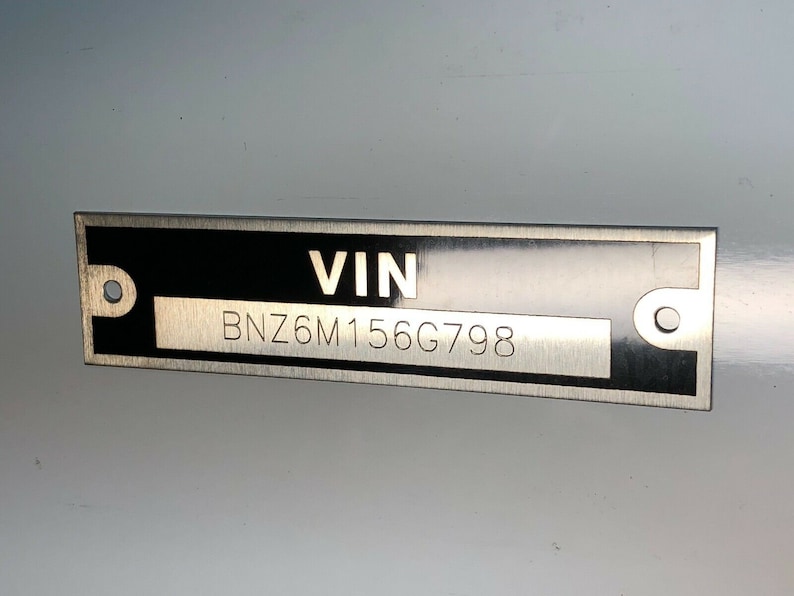 Custom Engraved Vehicle Identification VIN Plate Etsy New Zealand