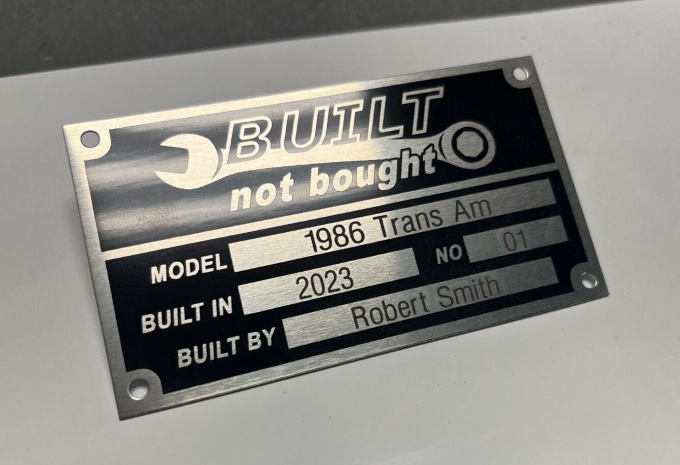 thumbnail image 2 of Blank Laser Cut Aluminum Trailer VIN Tag – Identification ID Plate – HNTR LARGEVINTAG 2 of 2