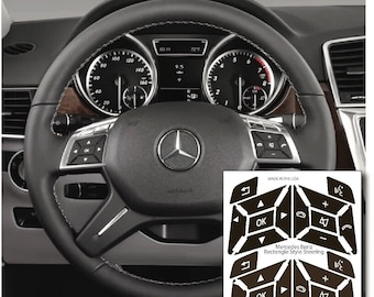 Fits Mercedes Benz Brown Rectangle Steering Wheel Button Repair Decals