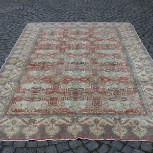 Decorative Oushak Rug, 6.5x9.7 feet,198x295 cm,Decorative Carpet Rug,Handmade Rug,Vintage Rug,Oushak Rug,Home Decor Turkish Rug image 1