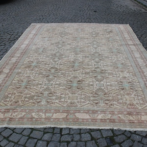 Pastel Oushak Rug, 8.3&quot;x12.5&quot; feet,252x380 cm,Decorative Carpet Rug,Handmade Rug,Vintage Rug,Oushak Rug,Home Decor Turkish Rug