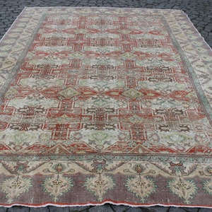 Decorative Oushak Rug, 6.5x9.7 feet,198x295 cm,Decorative Carpet Rug,Handmade Rug,Vintage Rug,Oushak Rug,Home Decor Turkish Rug image 4