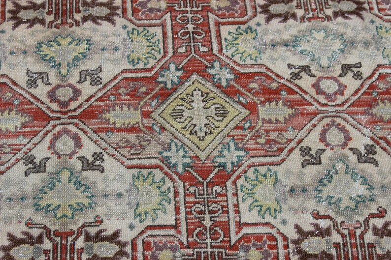 Decorative Oushak Rug, 6.5x9.7 feet,198x295 cm,Decorative Carpet Rug,Handmade Rug,Vintage Rug,Oushak Rug,Home Decor Turkish Rug image 6