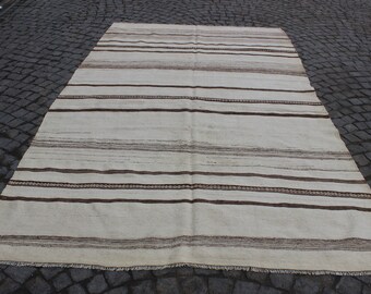 Alfombra Kilim Anatolia hecha a mano: Alfombra vintage de lana (15 x 29 cm)