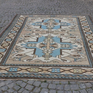 Decorative Oushak Rug, 7.4&quot;x10.2&quot; feet,226x310 cm,Anatolian Momadic Carpet Rug,Handmade Rug,Vintage Rug,Pastel Oushak Rug, Turkish Rug