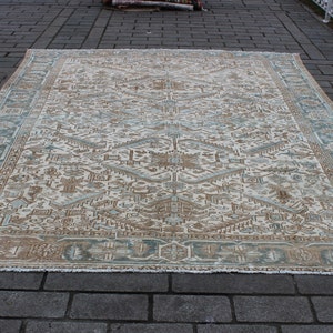 Tappeto Pastel Heriz, 8.2 &quot;x11.1&quot; piedi, 250x340cm, Tappeto Heriz antico, Tappeto annodato a mano, Tappeto vintage, Tappeto tappeto tappeto pastello, Tappeto per la decorazione della casa
