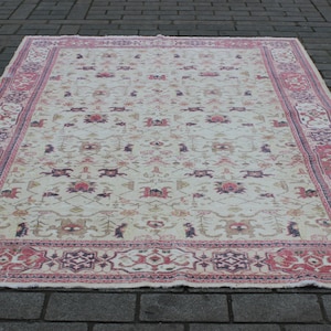 Handmade  Oushak Rug, 6.9&quot;x10.2&quot; feet,205x310 cm,Decorative Carpet Rug,Handmade Rug,Vintage Rug,Oushak Rug,Home Decor Turkish Rug