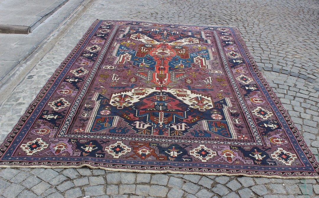 Caucasian Dragon Pattern Rug decorative Soumak Rugvintage Etsy