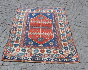 Handmade Wool Anatolian Rug, Vintage Tribal Carpet, 3.6x5.4 ft