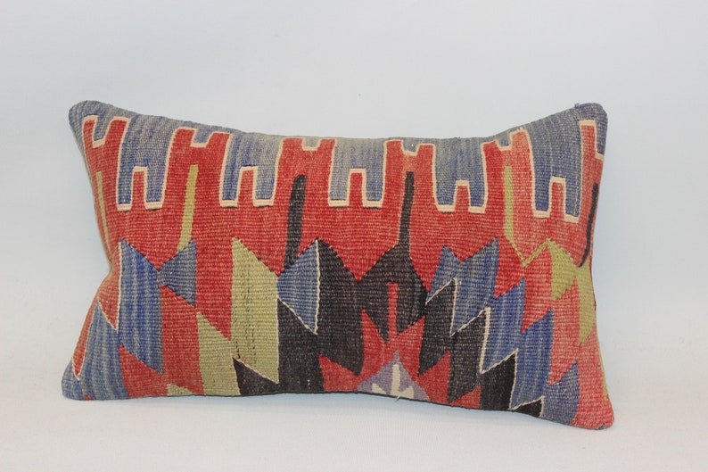 Lumbar Kilim Pillow,12x20inch,30x50 cm,Handmade Pillow,Decorative Pillow,Cushion Cover,Bohemian Pillow,Home Decor Pillow,Pillow Cover