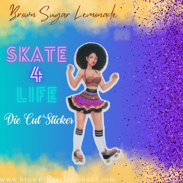 Skater Girl Pinup Die Cut Stickers | Hydro Flask and Laptop Stickers | Skater Life