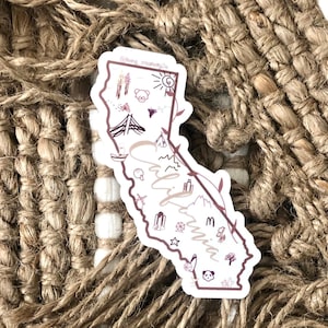 Autocollant d'État de Californie || Imperméable || Vinyle ||