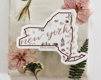 Klistermärke med delstaten New York || Vattentät || Vinyl