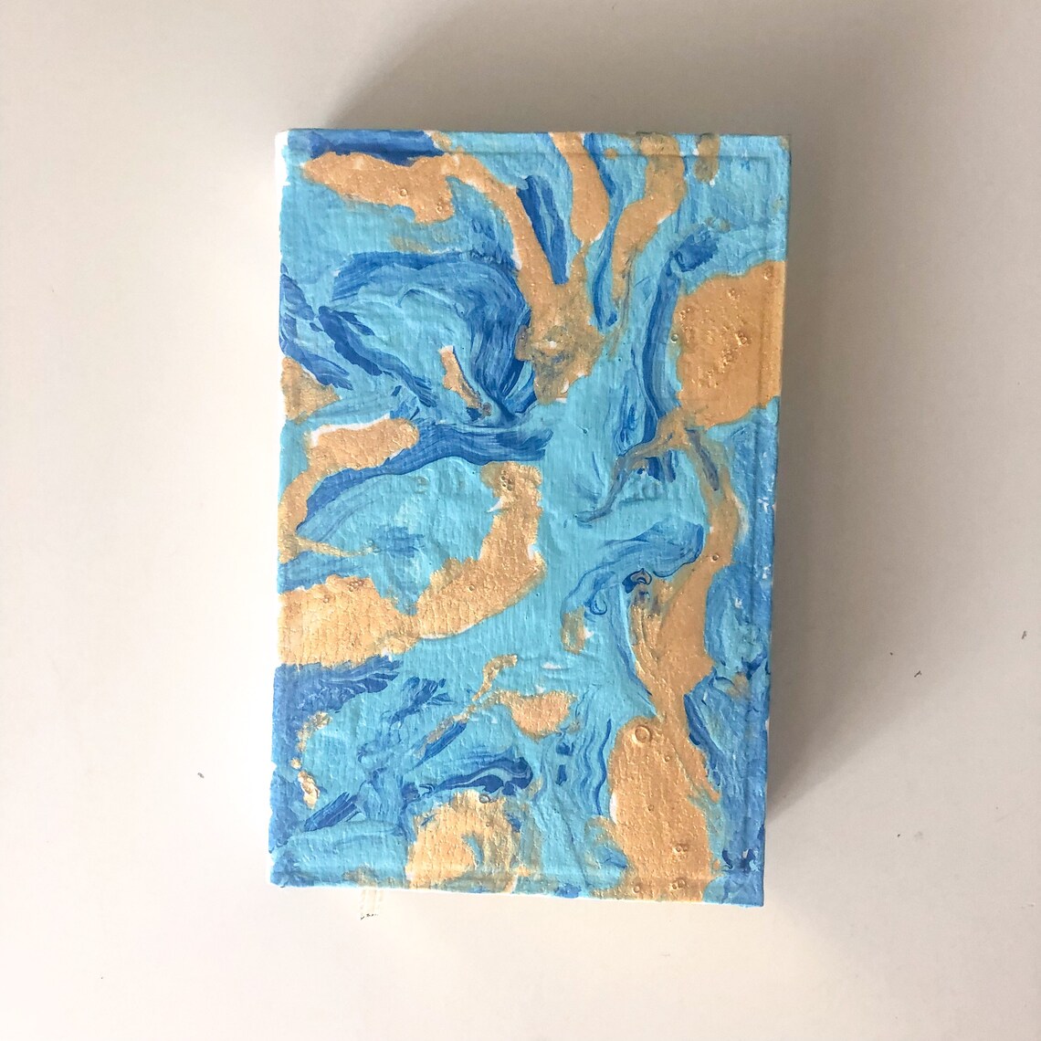 KJV Hand Painted Bible Blue Marble Mini Etsy