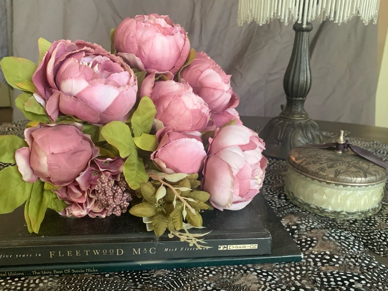 Artificial Peony Bouquet / Silk Peonies Bunch / Pink Wedding Etsy