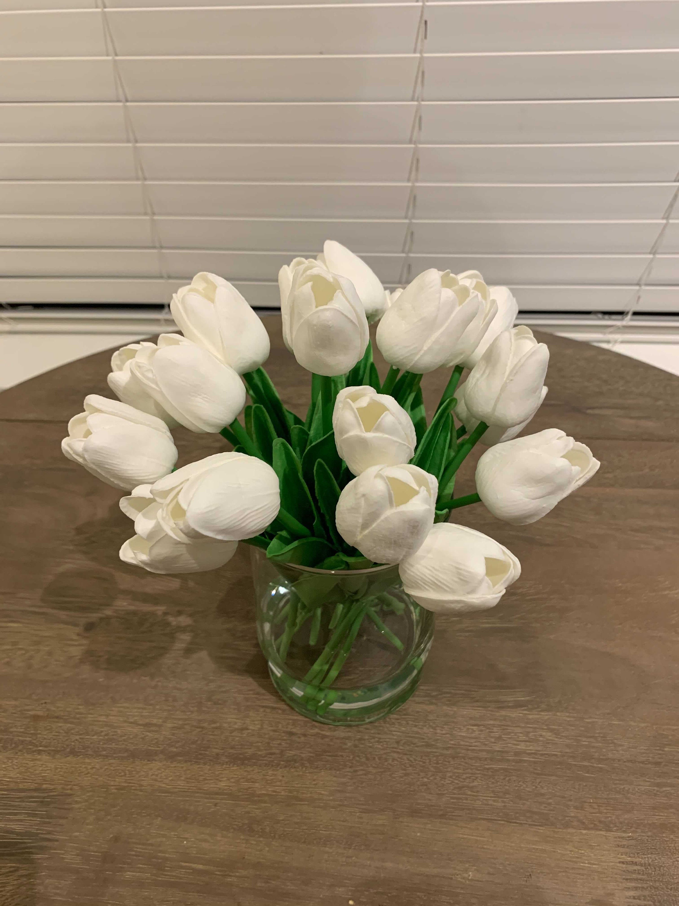 Beautiful Artificial Real Touch Tulip Bunch of 20 in Vase with Etsy