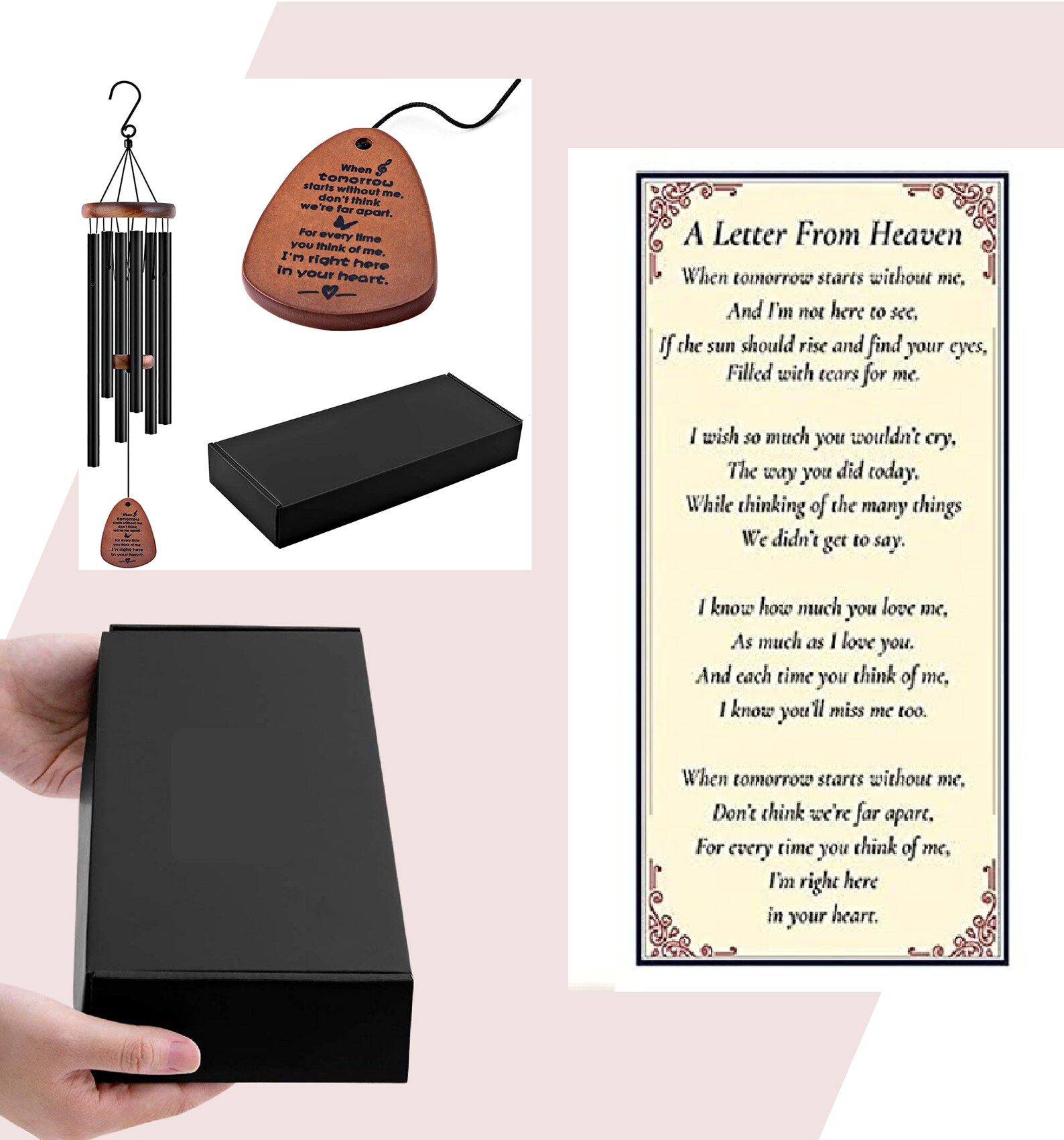 Sympathy Message Wind Chime Memorial Inspirational Quote Etsy