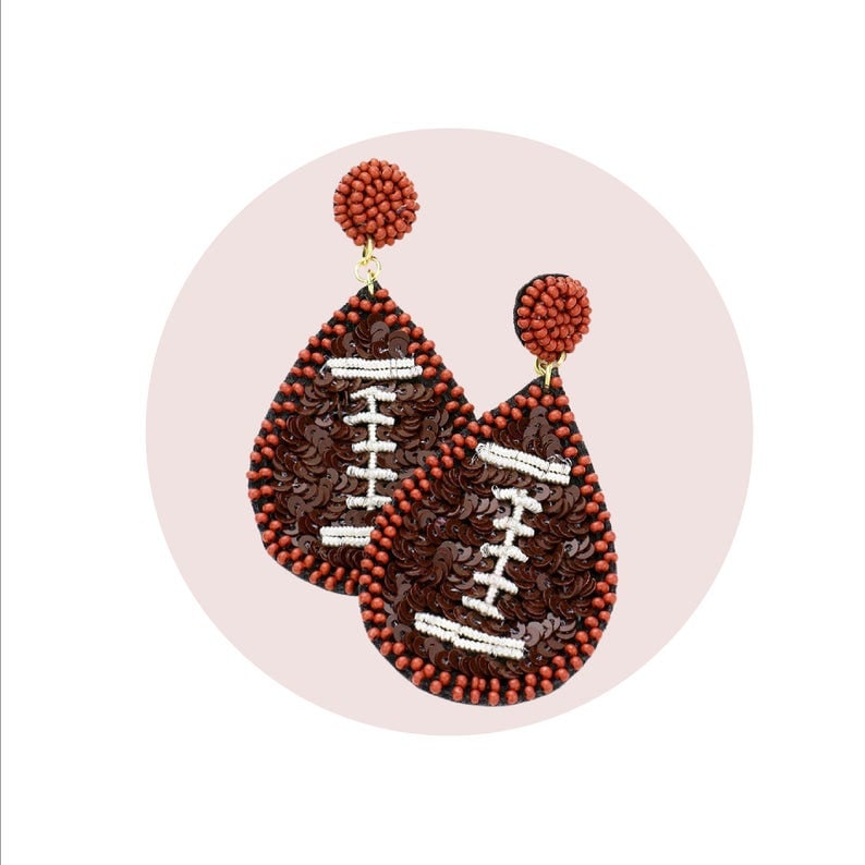 Seed Bead Baseball Softball Soccer Basketball Sports Gift Earrings
