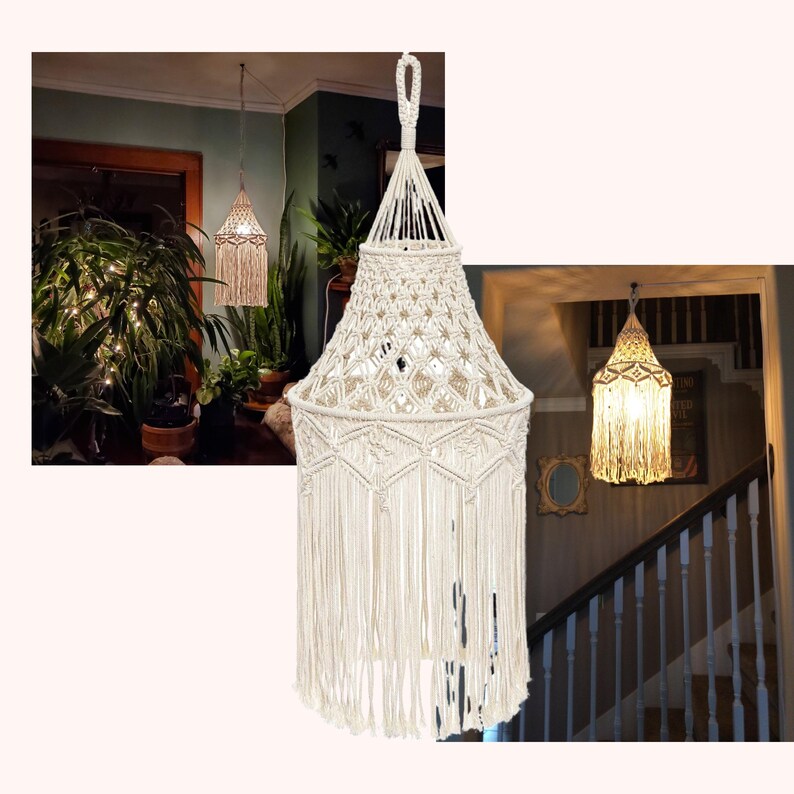 Macrame Bohemian Hanging Lantern Lamp