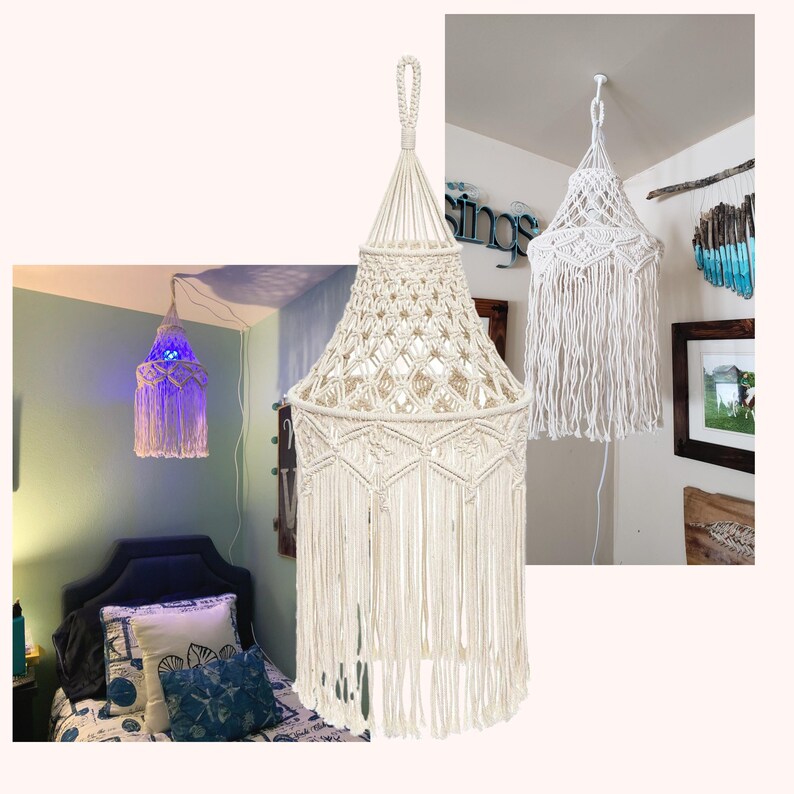 Macrame Bohemian Hanging Lantern Lamp